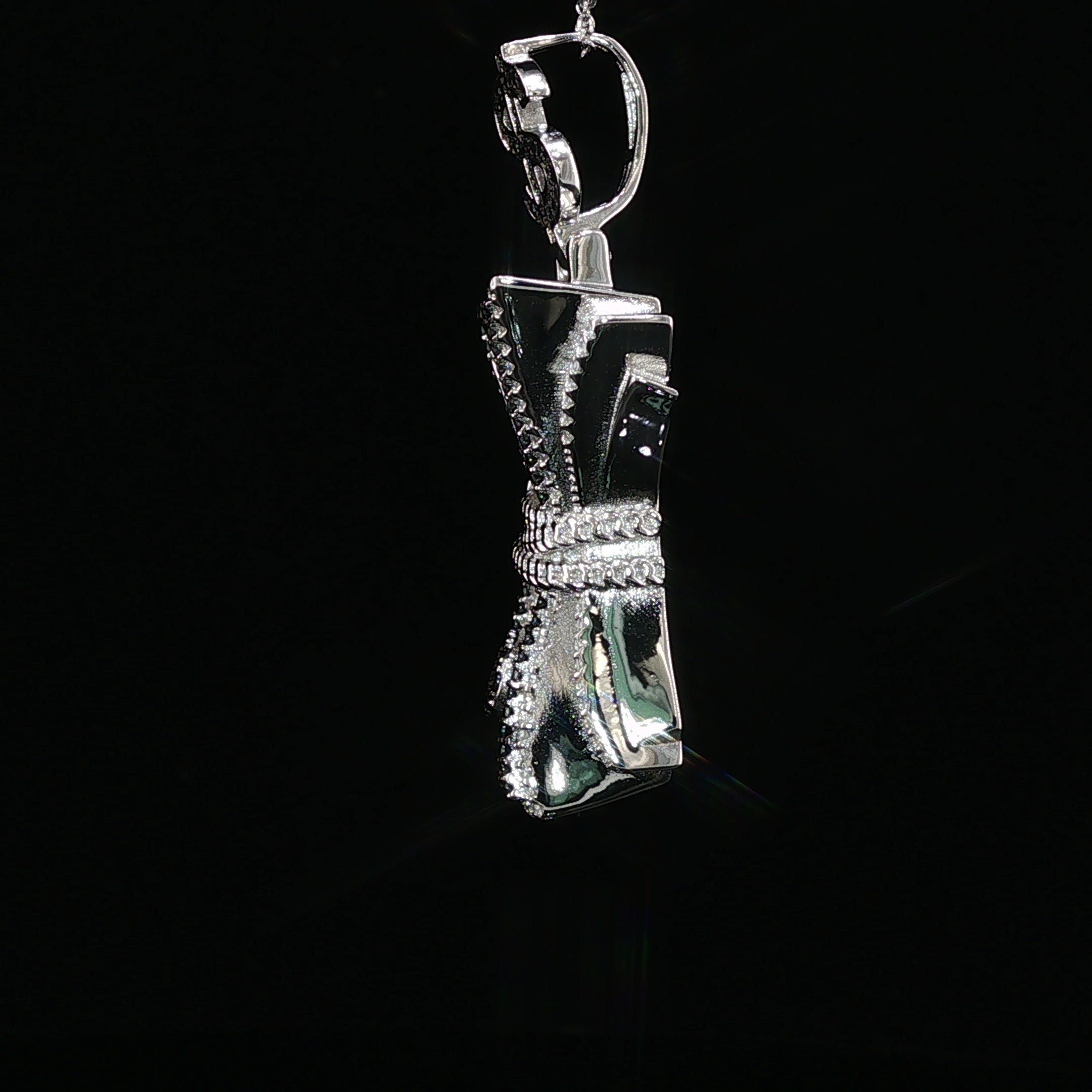 Iced Money Roll Pendant — 925 Sterling Silver with 1.38Ctw Moissanite | White & Yellow Gold