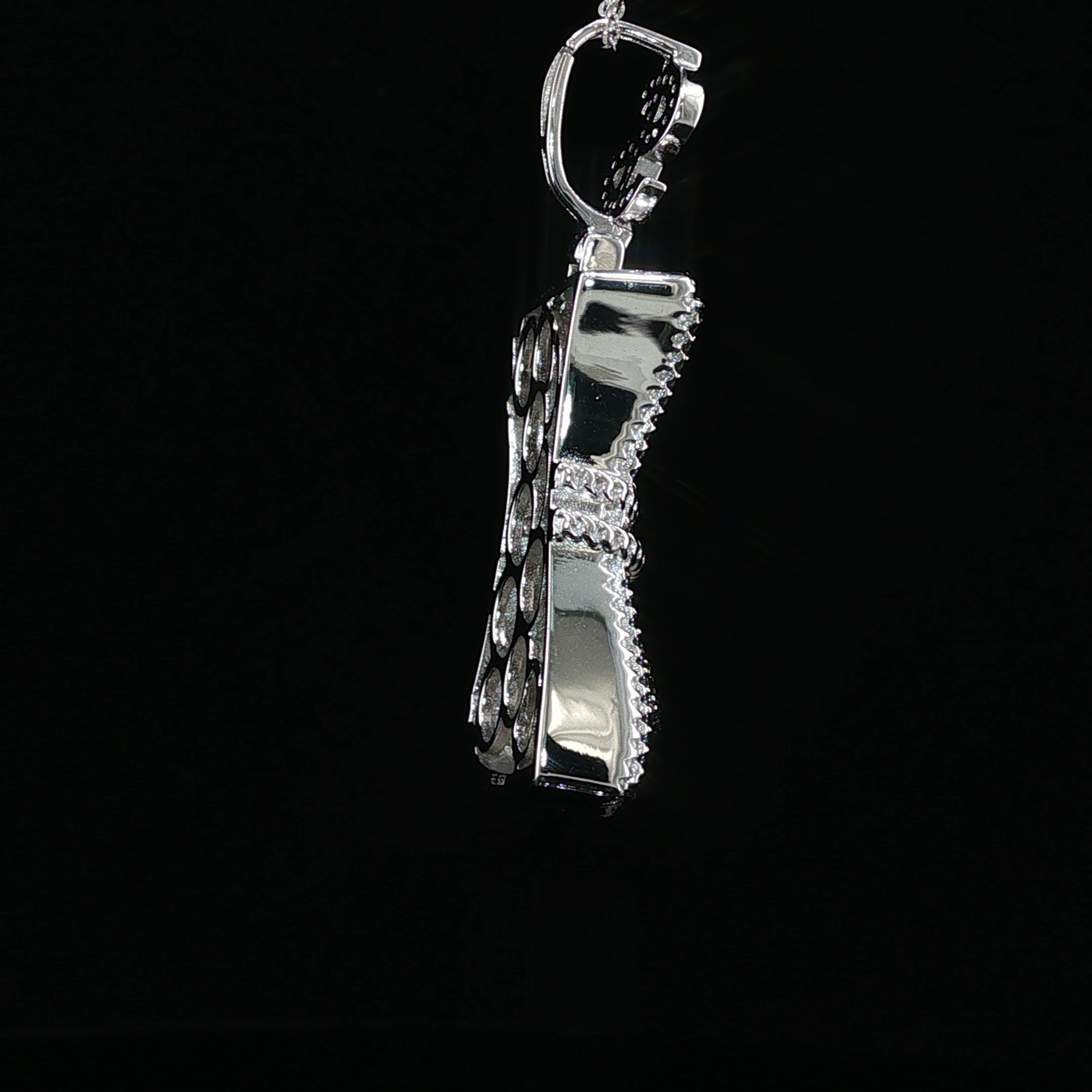 Iced Money Roll Pendant — 925 Sterling Silver with 1.38Ctw Moissanite | White & Yellow Gold