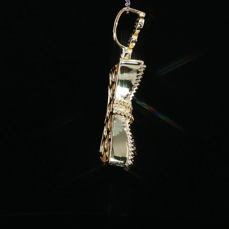 Iced Money Roll Pendant — 925 Sterling Silver with 1.38Ctw Moissanite | White & Yellow Gold