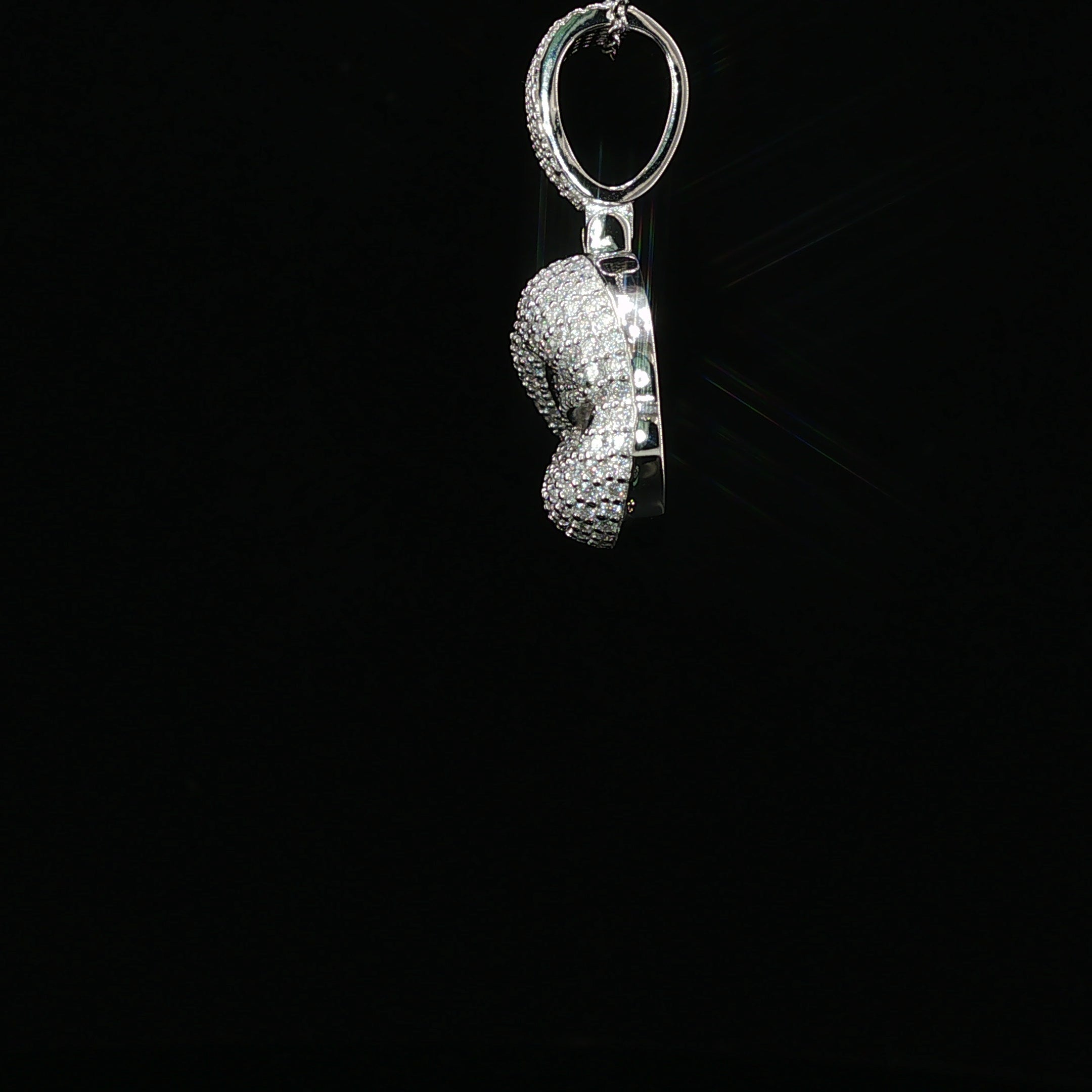 Men's Iced Out Biting Lips Pendant - 2.16 CTW Moissanite, 925 Sterling Silver - White or Gold