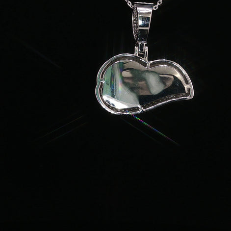 Men's Iced Out Biting Lips Pendant - 2.16 CTW Moissanite, 925 Sterling Silver - White or Gold