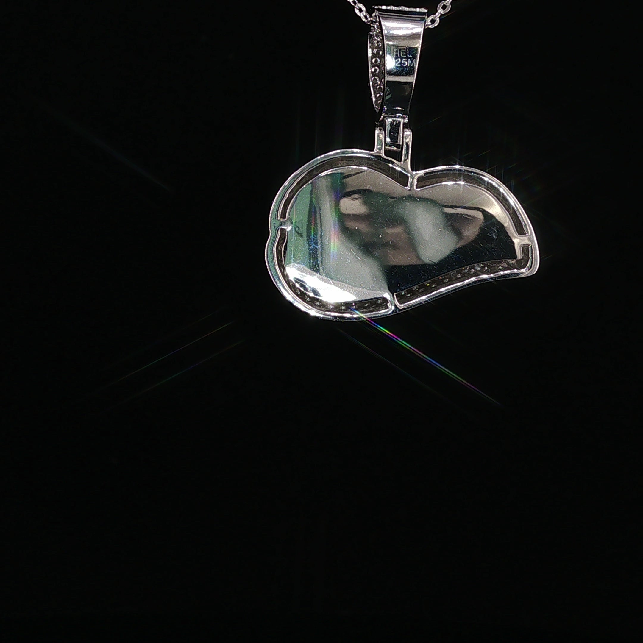 Men's Iced Out Biting Lips Pendant - 2.16 CTW Moissanite, 925 Sterling Silver - White or Gold