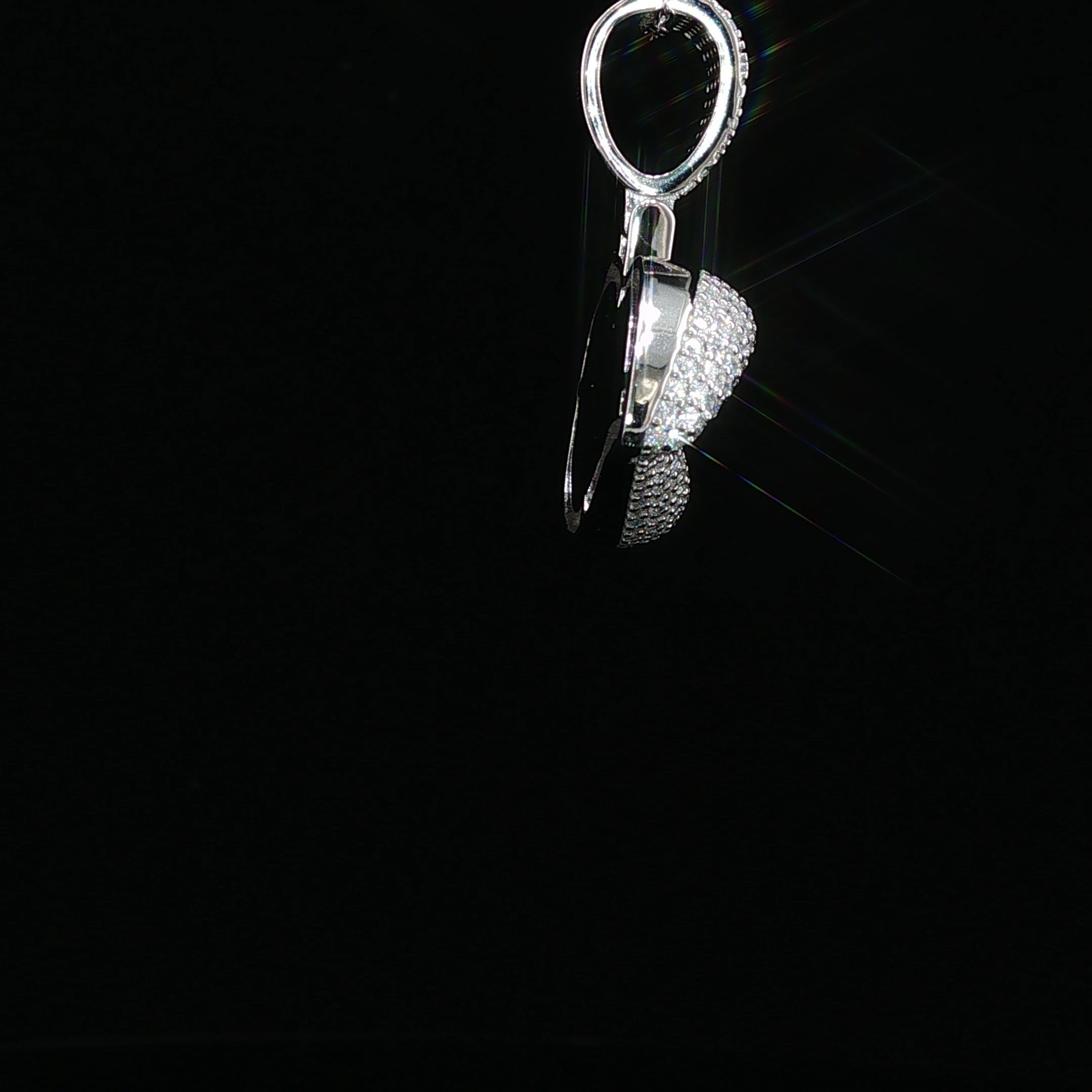 Men's Iced Out Biting Lips Pendant - 2.16 CTW Moissanite, 925 Sterling Silver - White or Gold