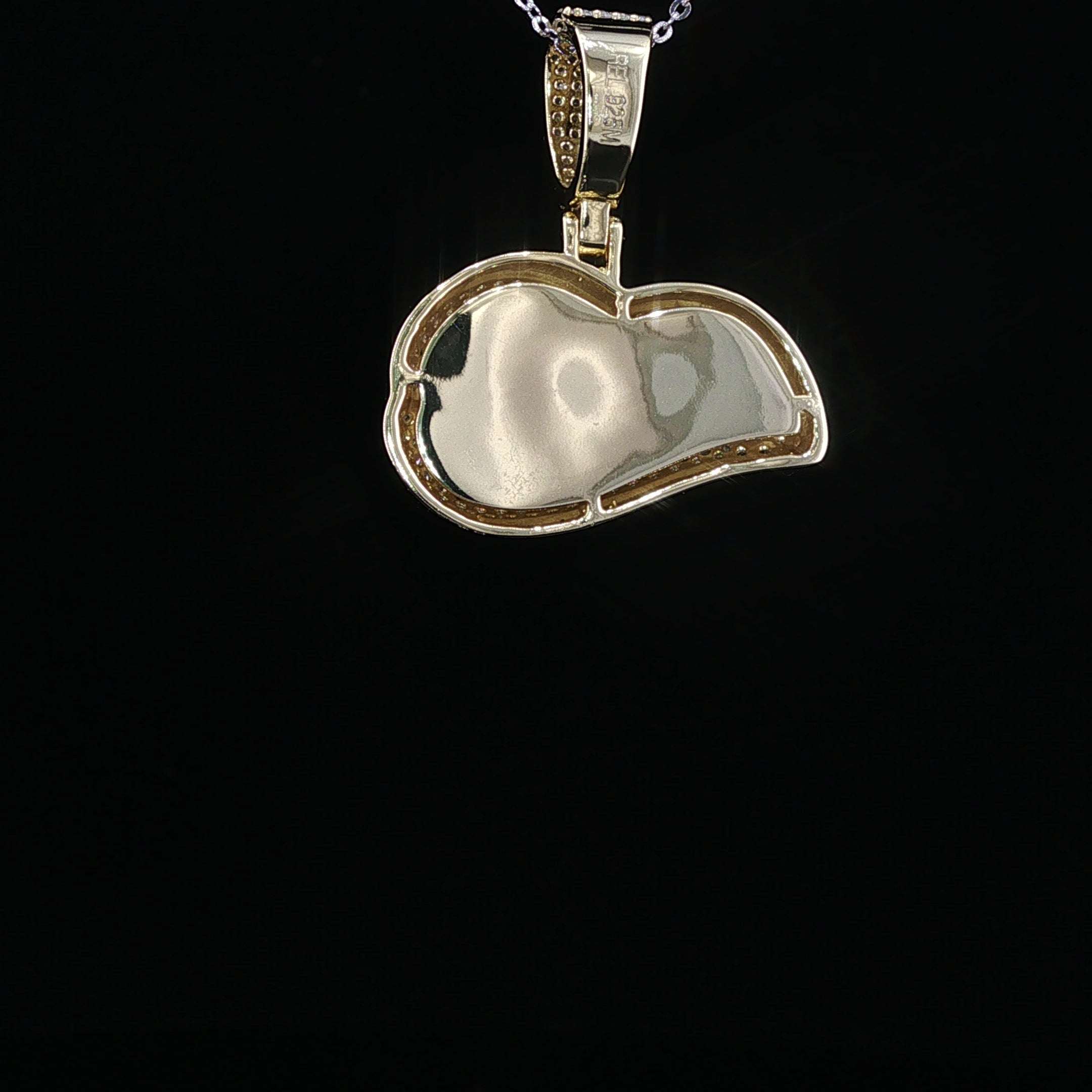 Men's Iced Out Biting Lips Pendant - 2.16 CTW Moissanite, 925 Sterling Silver - White or Gold