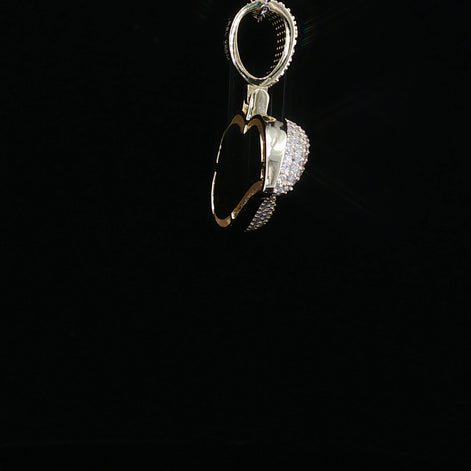 Men's Iced Out Biting Lips Pendant - 2.16 CTW Moissanite, 925 Sterling Silver - White or Gold