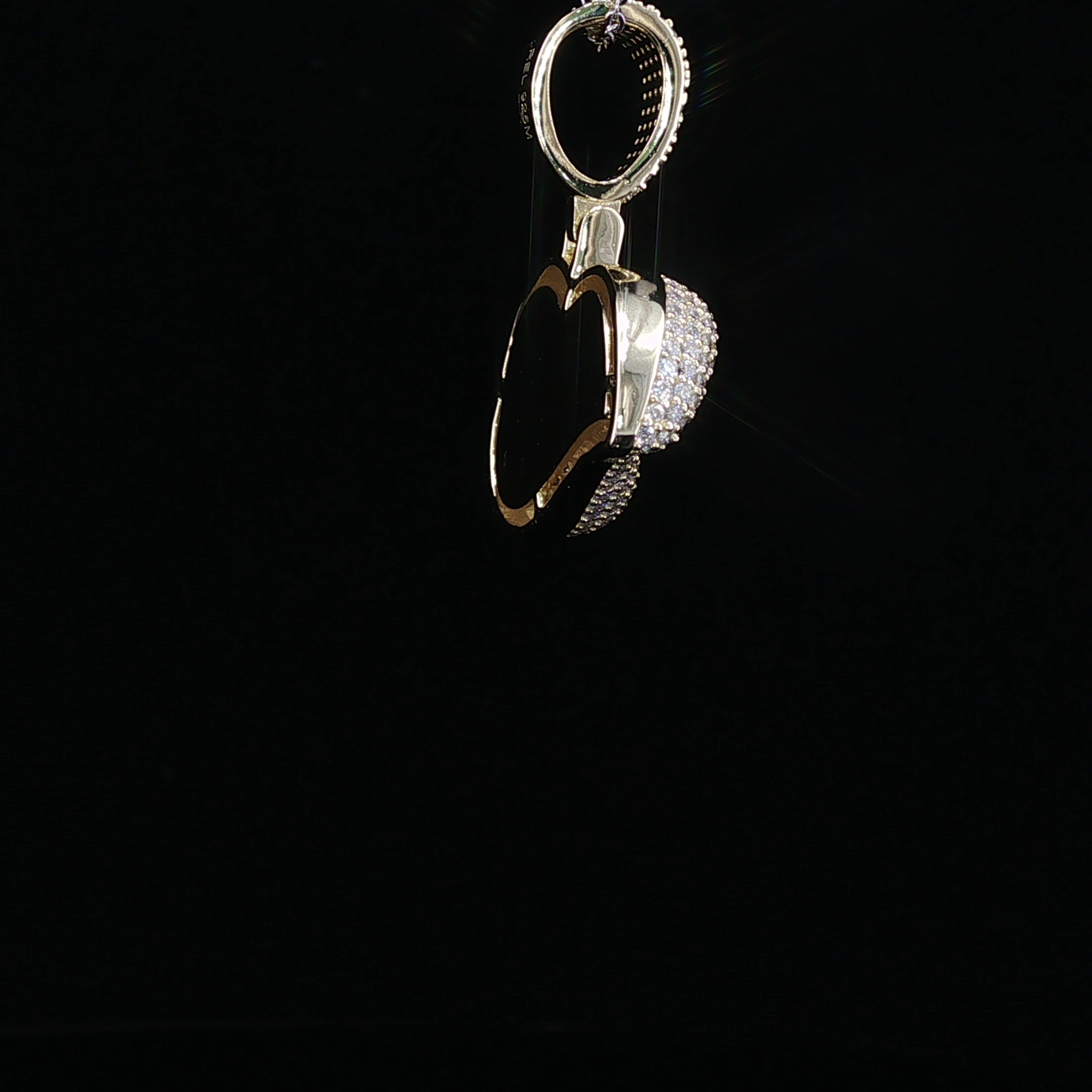 Men's Iced Out Biting Lips Pendant - 2.16 CTW Moissanite, 925 Sterling Silver - White or Gold