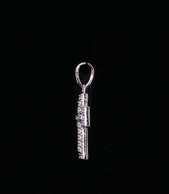 Iced Out Cross Pendant | 925 Sterling Silver | 0.34Ctw Moissanite | Flat Pavé Charm