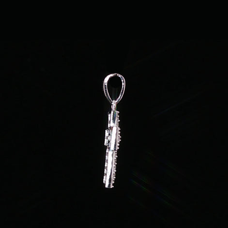 Iced Out Cross Pendant | 925 Sterling Silver | 0.34Ctw Moissanite | Flat Pavé Charm