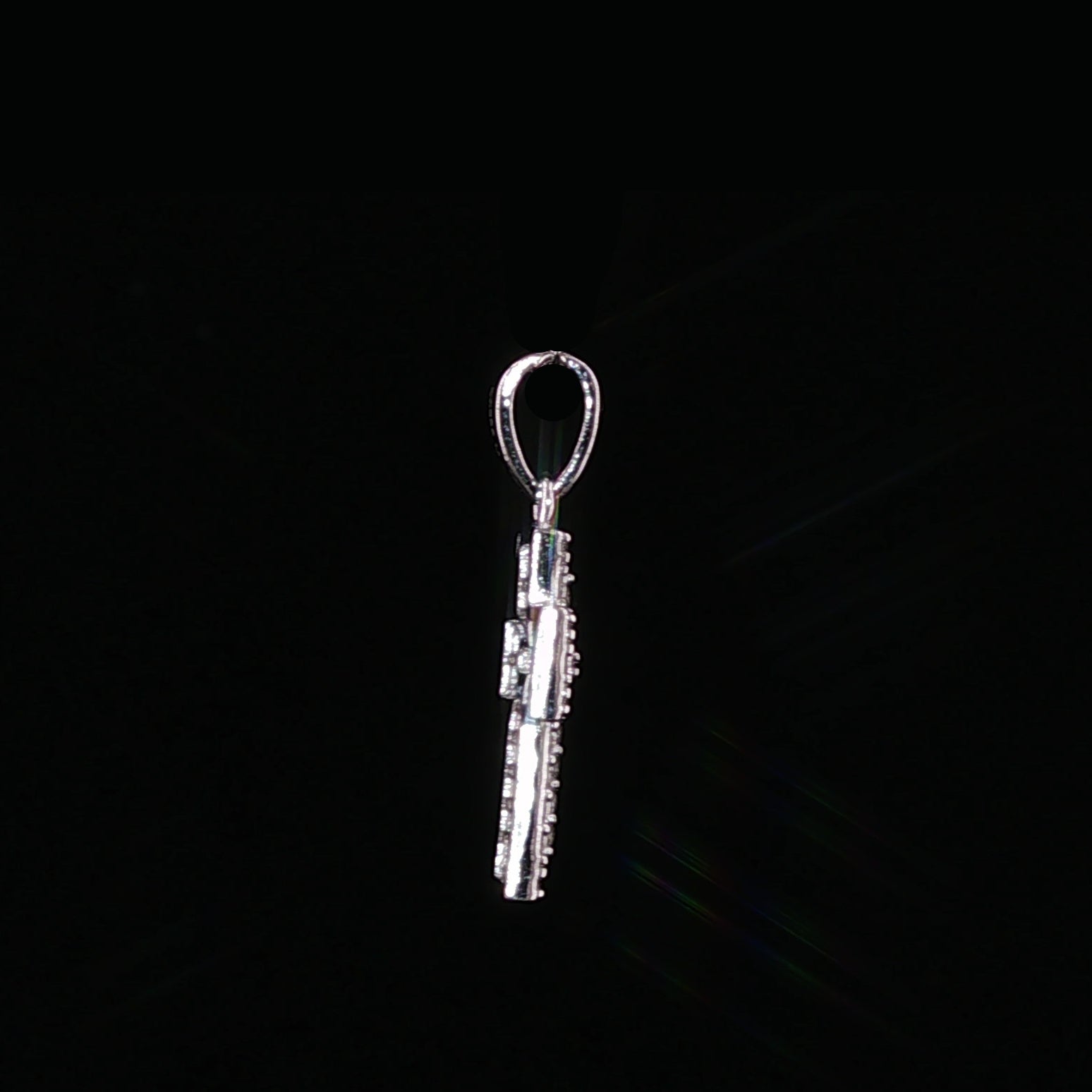 Iced Out Cross Pendant | 925 Sterling Silver | 0.34Ctw Moissanite | Flat Pavé Charm