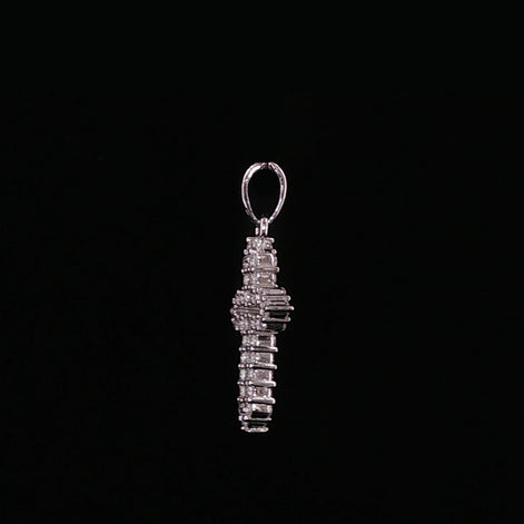 Open Cross Pendant | 925 Sterling Silver | 0.6Ctw Prong-Set Moissanite | Dainty Charm