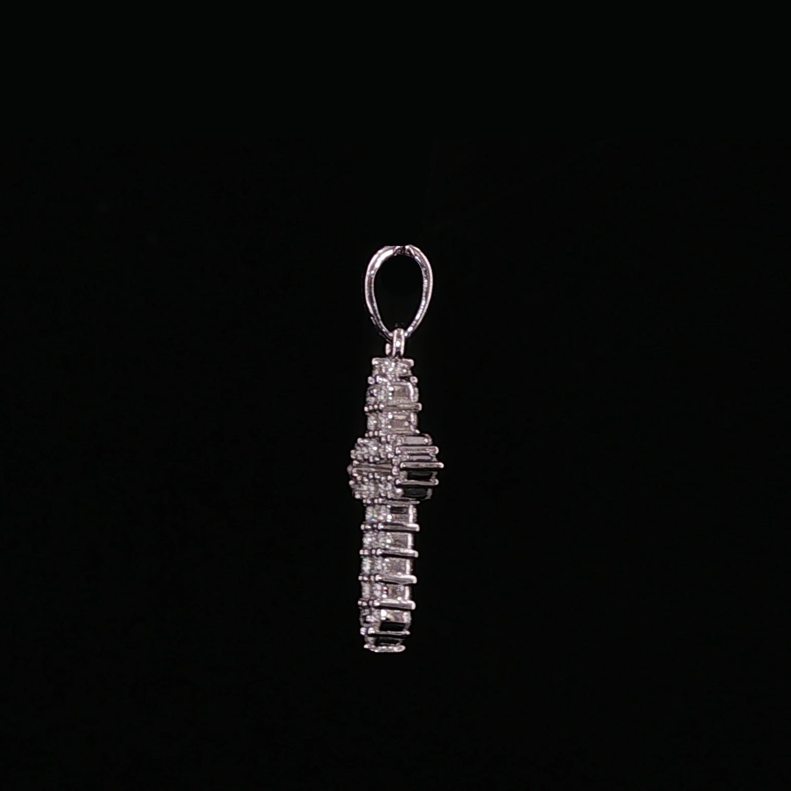 Open Cross Pendant | 925 Sterling Silver | 0.6Ctw Prong-Set Moissanite | Dainty Charm