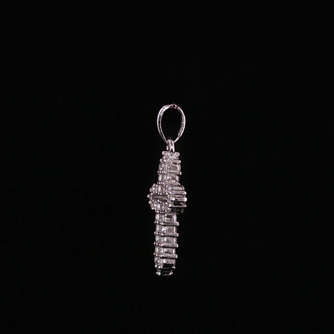 Open Cross Pendant | 925 Sterling Silver | 0.6Ctw Prong-Set Moissanite | Dainty Charm