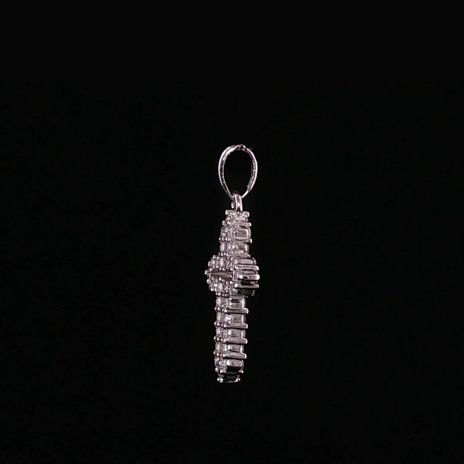 Open Cross Pendant | 925 Sterling Silver | 0.6Ctw Prong-Set Moissanite | Dainty Charm