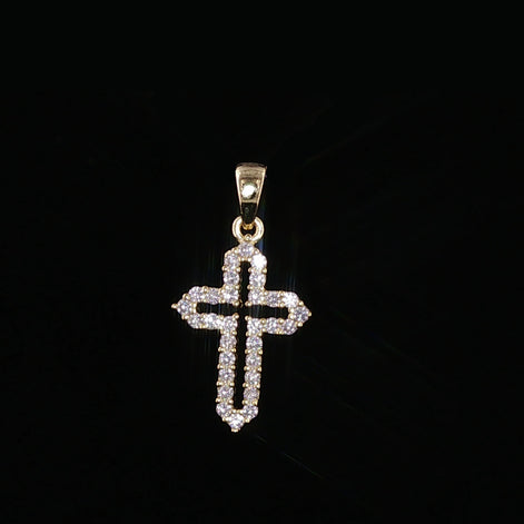 Open Cross Pendant | 925 Sterling Silver | 0.6Ctw Prong-Set Moissanite | Dainty Charm