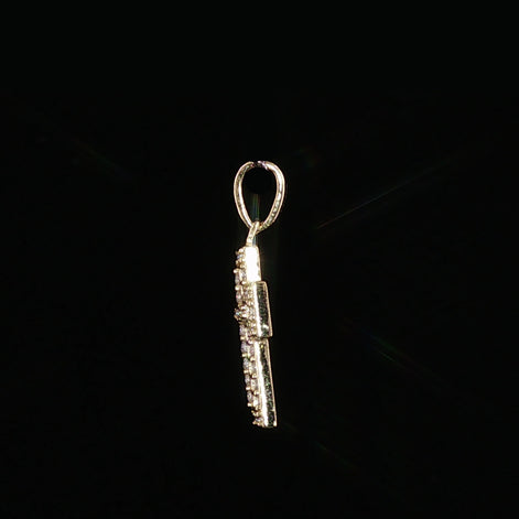 Iced Out Cross Pendant | 925 Sterling Silver | 0.34Ctw Moissanite | Flat Pavé Charm