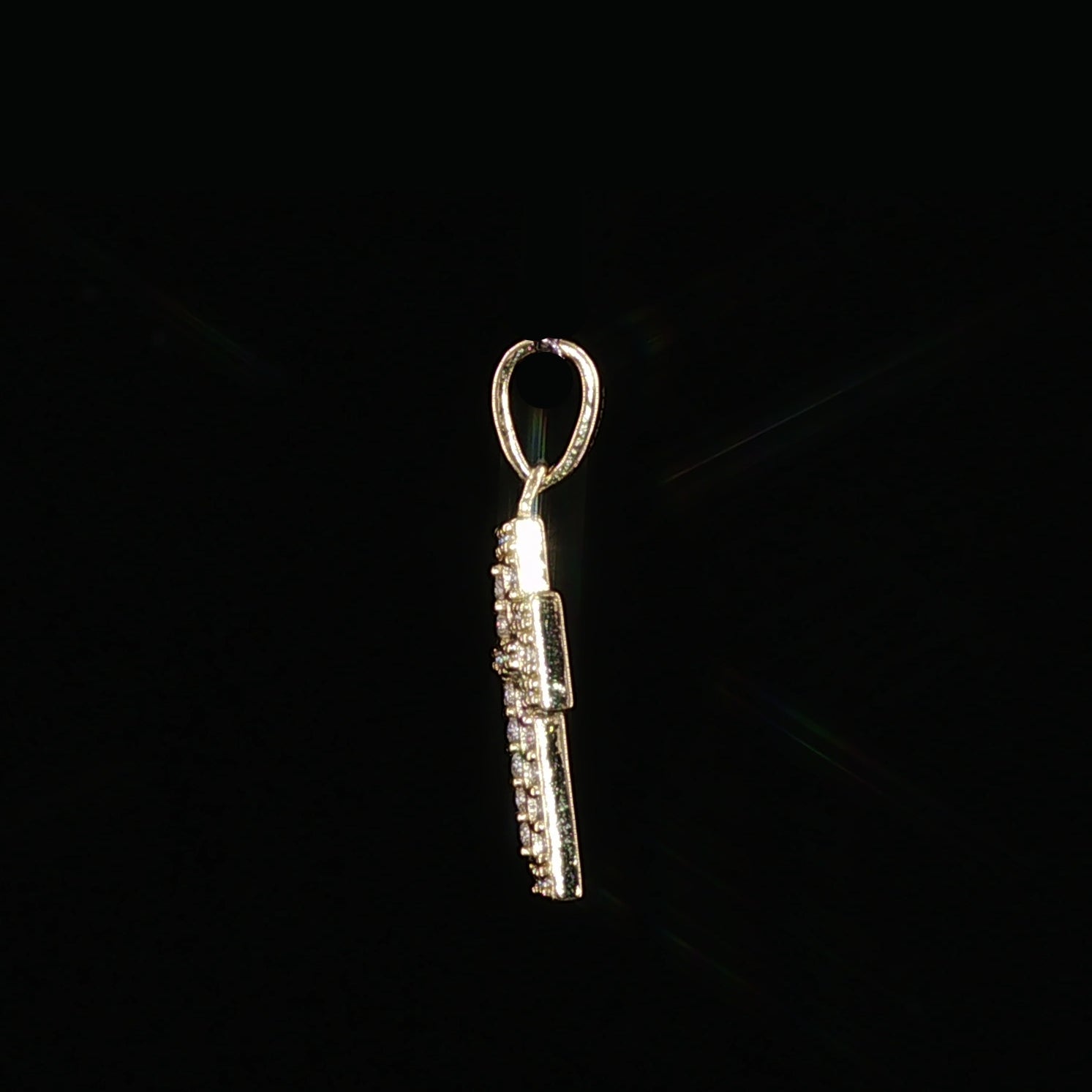 Iced Out Cross Pendant | 925 Sterling Silver | 0.34Ctw Moissanite | Flat Pavé Charm