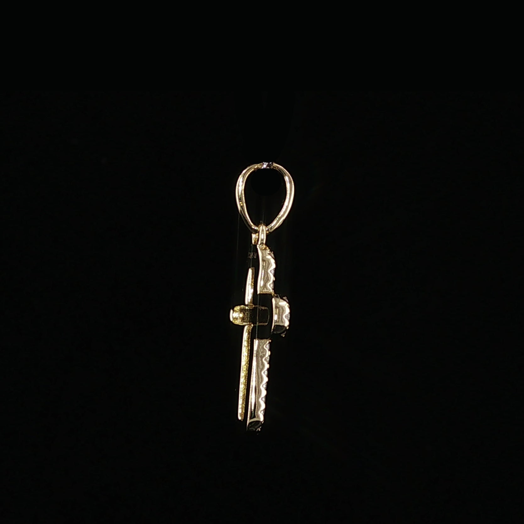 Cross Pendant | 925 Sterling Silver | 0.2Ctw Moissanite Border | High-Polish Center | 6.6mm