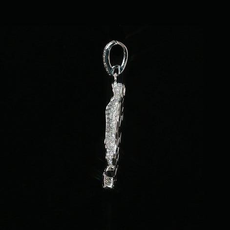 Virgin Mary Pendant | Our Lady of Guadalupe | 925 Sterling Silver | 0.6Ctw Moissanite | 30mm