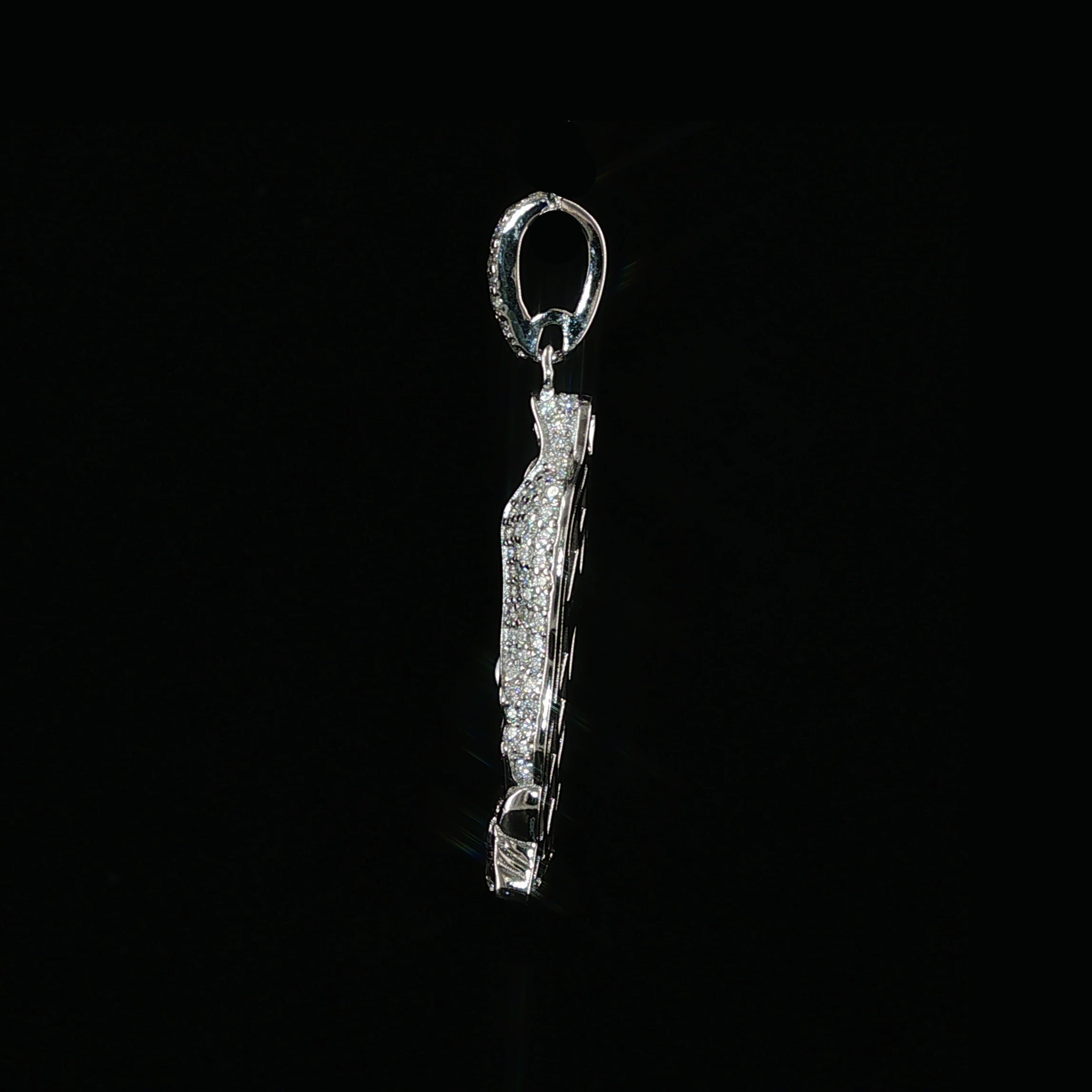 Virgin Mary Pendant | Our Lady of Guadalupe | 925 Sterling Silver | 0.6Ctw Moissanite | 30mm