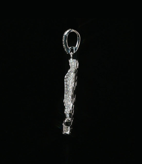 Virgin Mary Pendant | Our Lady of Guadalupe | 925 Sterling Silver | 0.6Ctw Moissanite | 30mm