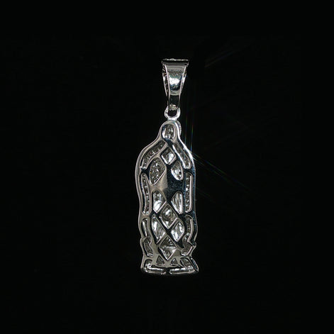Virgin Mary Pendant | Our Lady of Guadalupe | 925 Sterling Silver | 0.6Ctw Moissanite | 30mm
