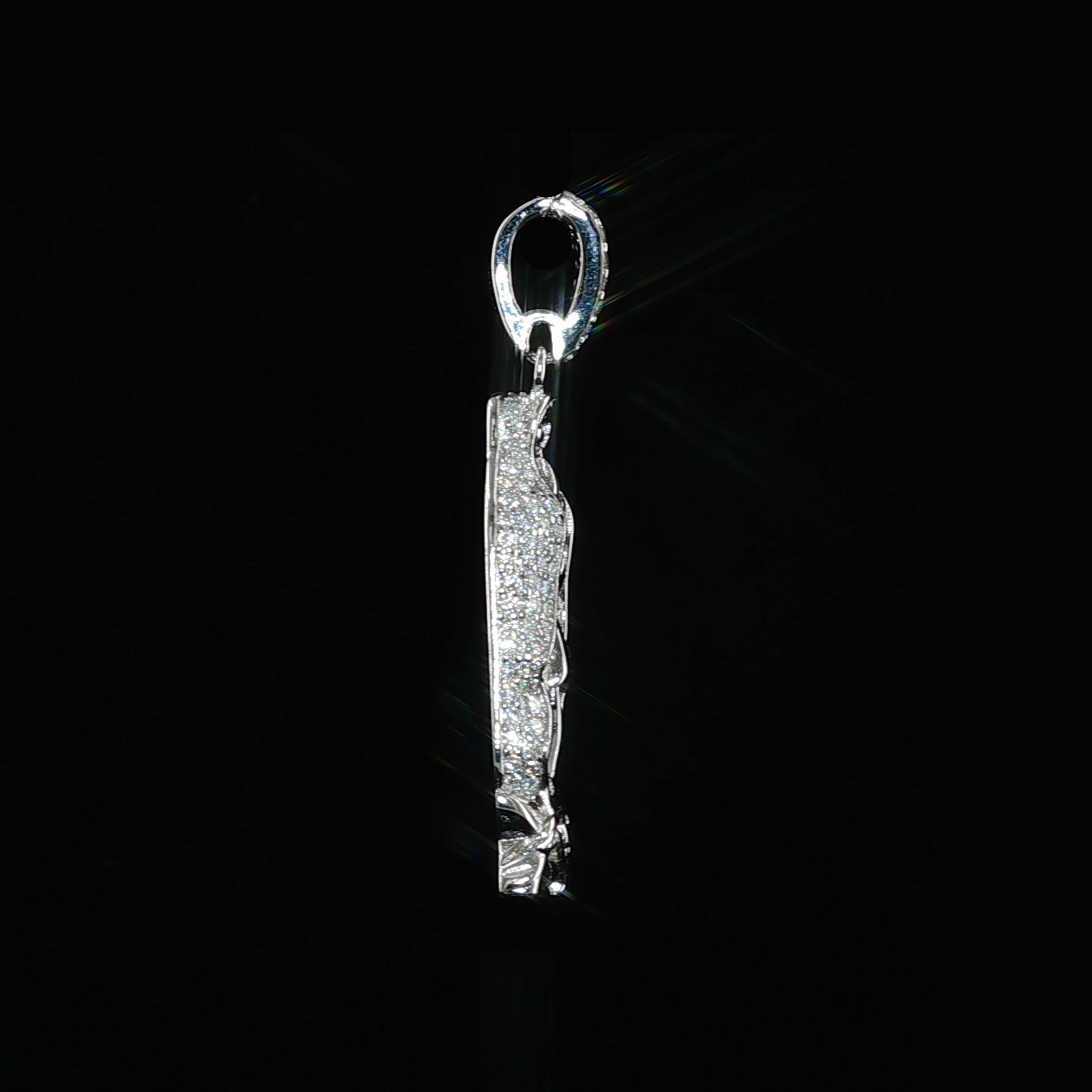 Virgin Mary Pendant | Our Lady of Guadalupe | 925 Sterling Silver | 0.6Ctw Moissanite | 30mm