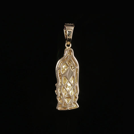 Virgin Mary Pendant | Our Lady of Guadalupe | 925 Sterling Silver | 0.6Ctw Moissanite | 30mm