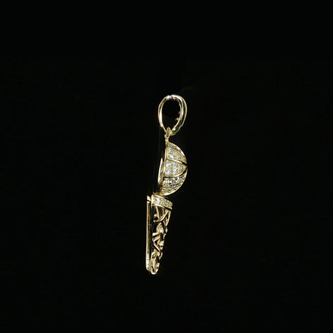 Basketball Hoop Pendant | 925 Sterling Silver | 0.3Ctw Moissanite | Sports Charm | 20mm