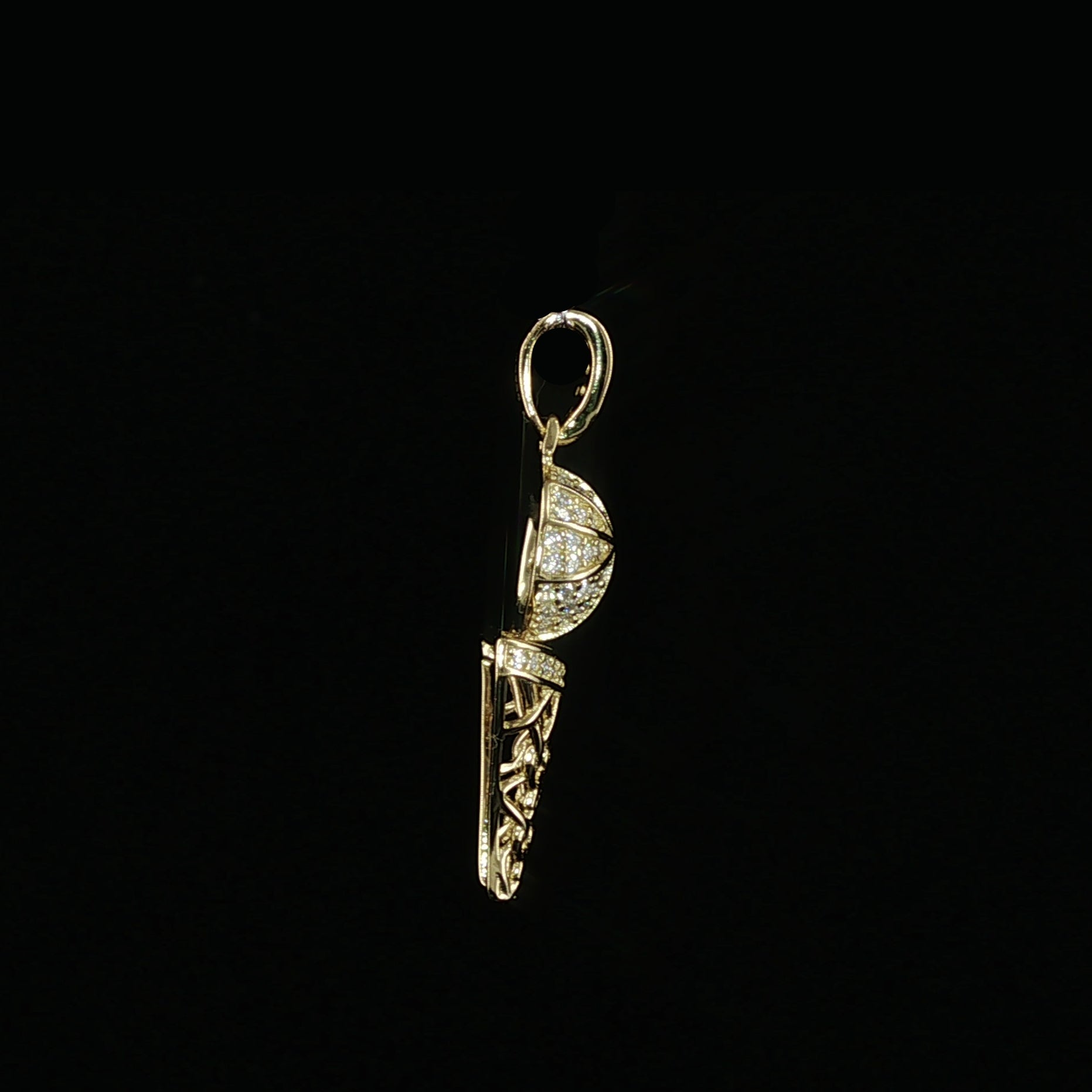 Basketball Hoop Pendant | 925 Sterling Silver | 0.3Ctw Moissanite | Sports Charm | 20mm