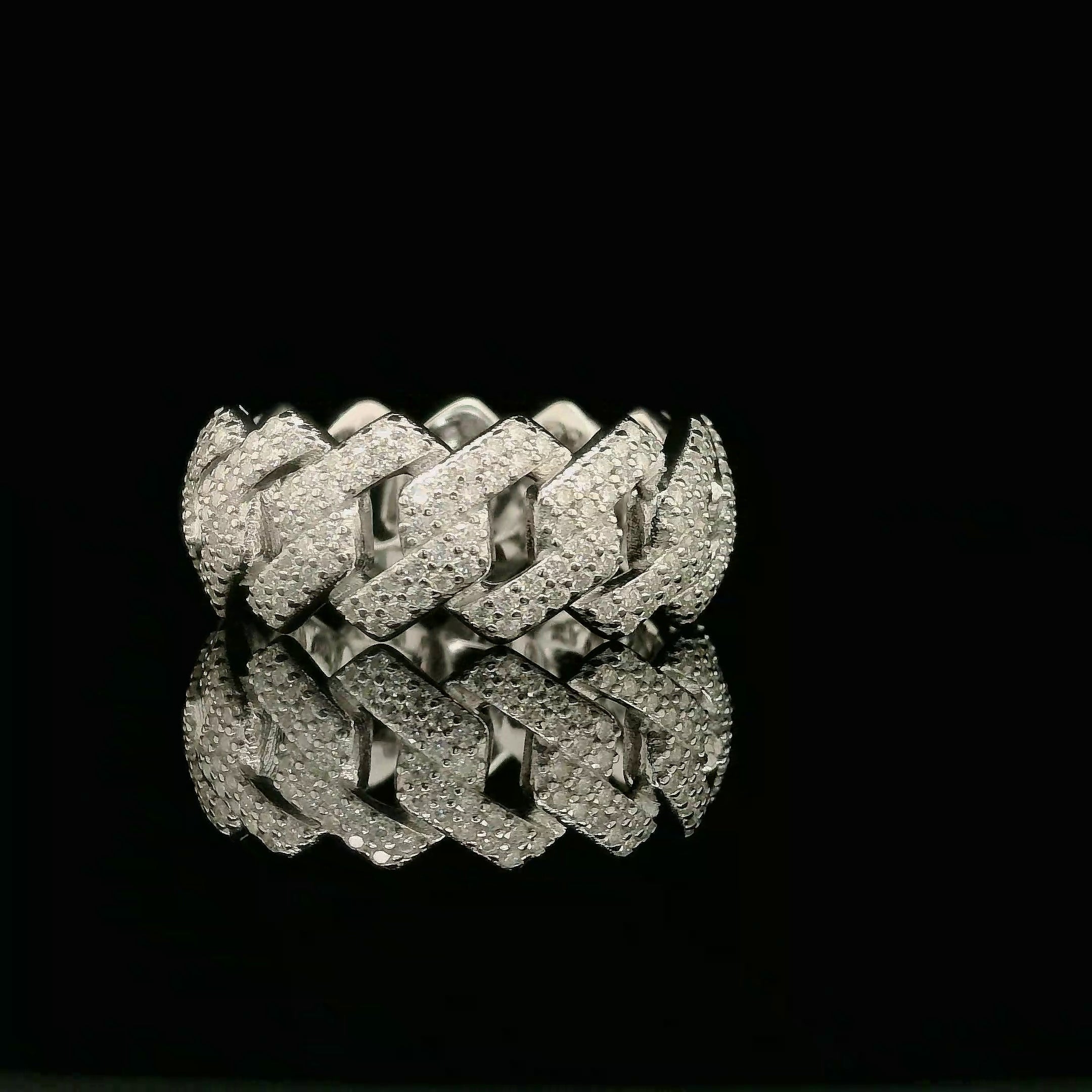 Iced Out Diamond Cuban Link Ring | 1.8ct VVS | 10mm