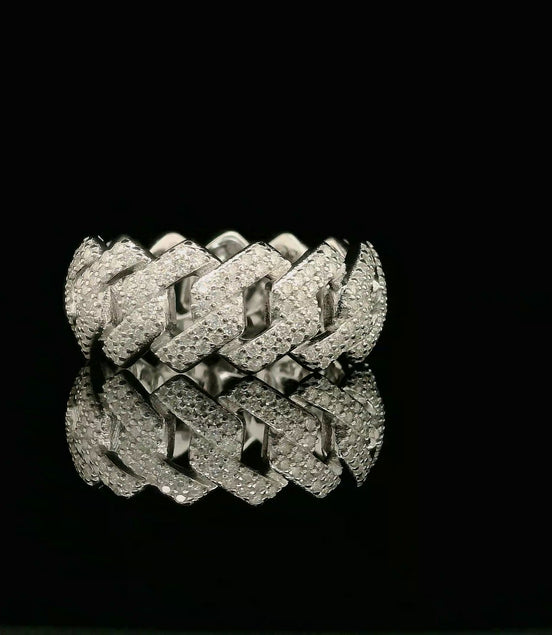 Iced Out Diamond Cuban Link Ring | 1.8ct VVS | 10mm