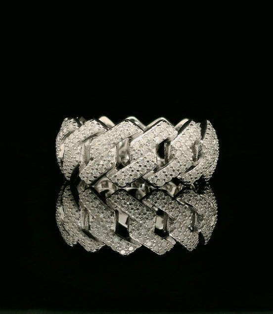 Iced Out Diamond Cuban Link Ring | 1.8ct VVS | 10mm