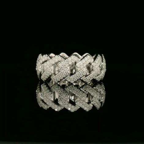 Iced Out Diamond Cuban Link Ring | 1.8ct VVS | 10mm