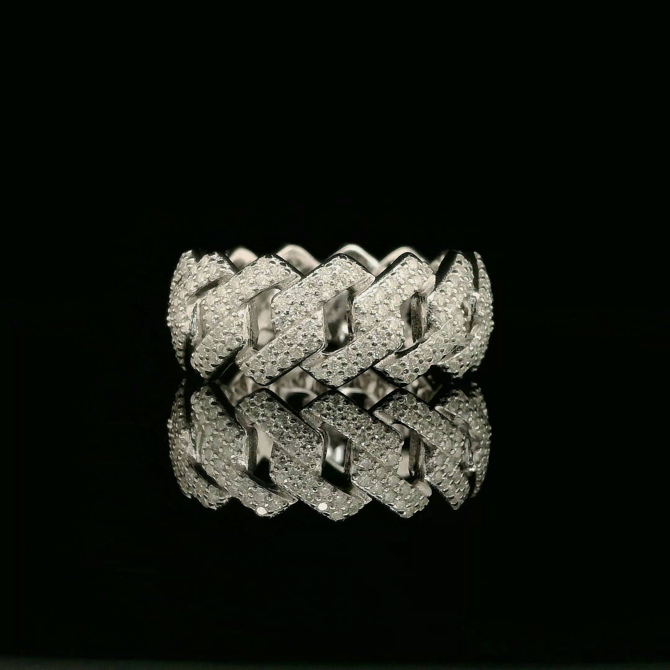 Iced Out Diamond Cuban Link Ring | 1.8ct VVS | 10mm