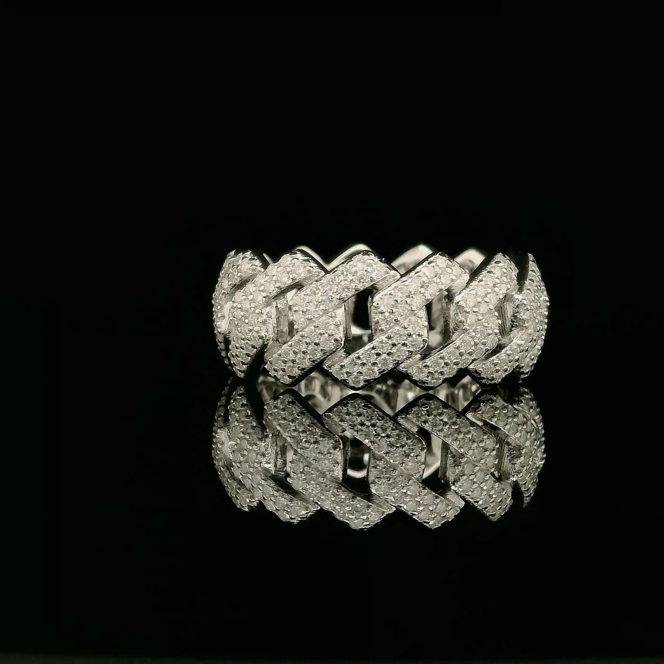 Iced Out Diamond Cuban Link Ring | 1.8ct VVS | 10mm