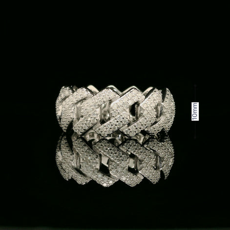 Iced Out Diamond Cuban Link Ring | 1.8ct VVS | 10mm