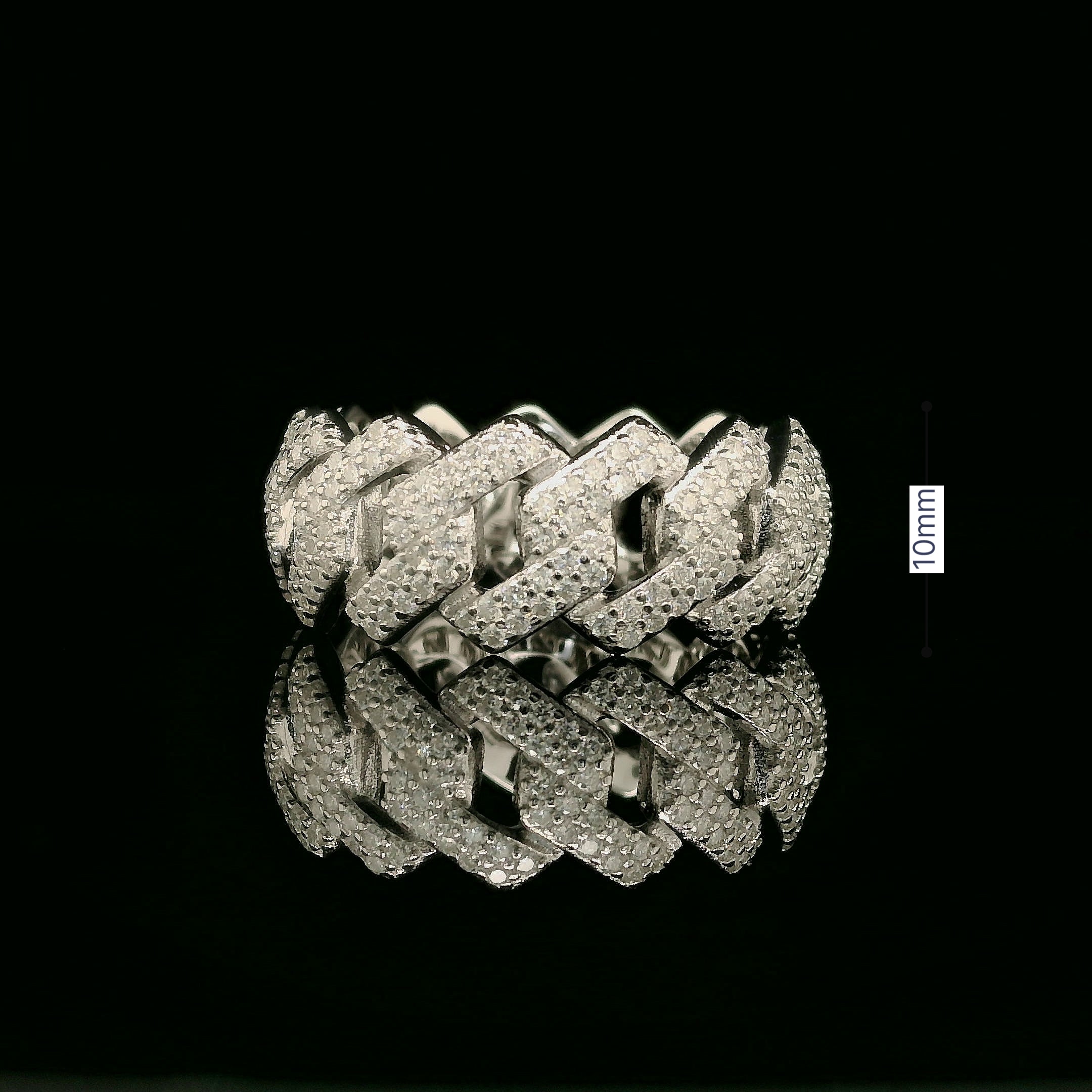 Iced Out Diamond Cuban Link Ring | 1.8ct VVS | 10mm