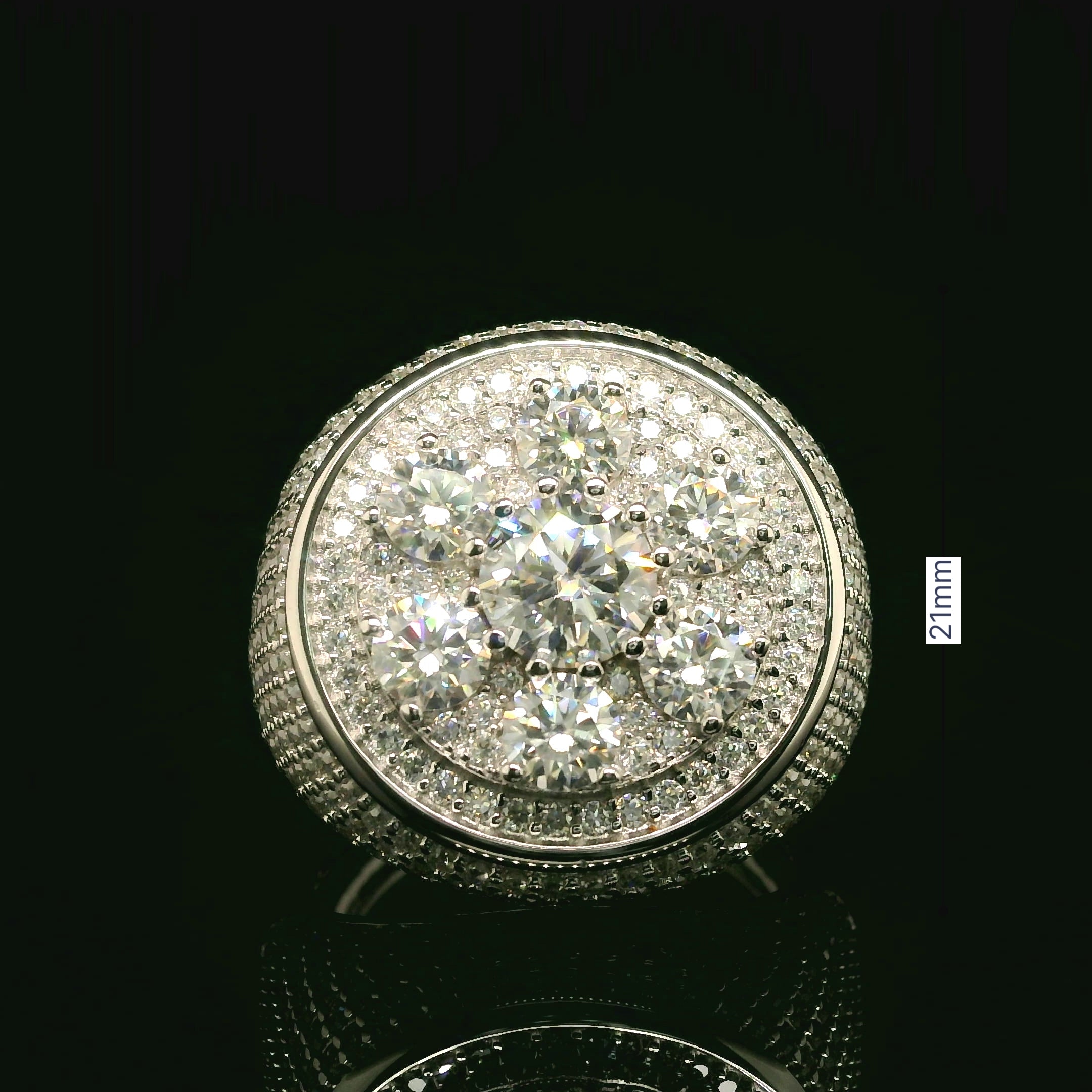 Moissanite Hip Hop Ring | 5.12ct | 21mm | VVS