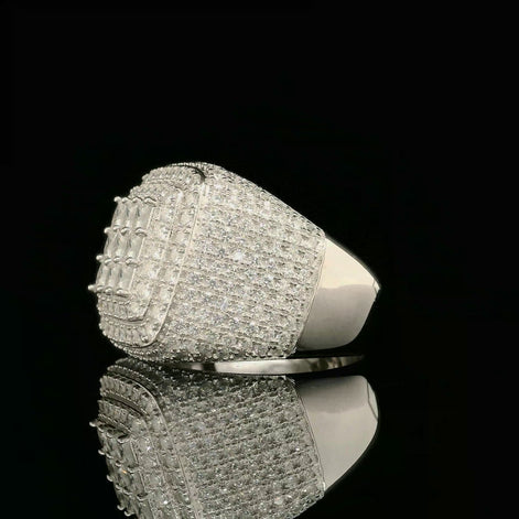 Iced Out Square Face Cluster Ring | 3.26ct | 18mm | VVS