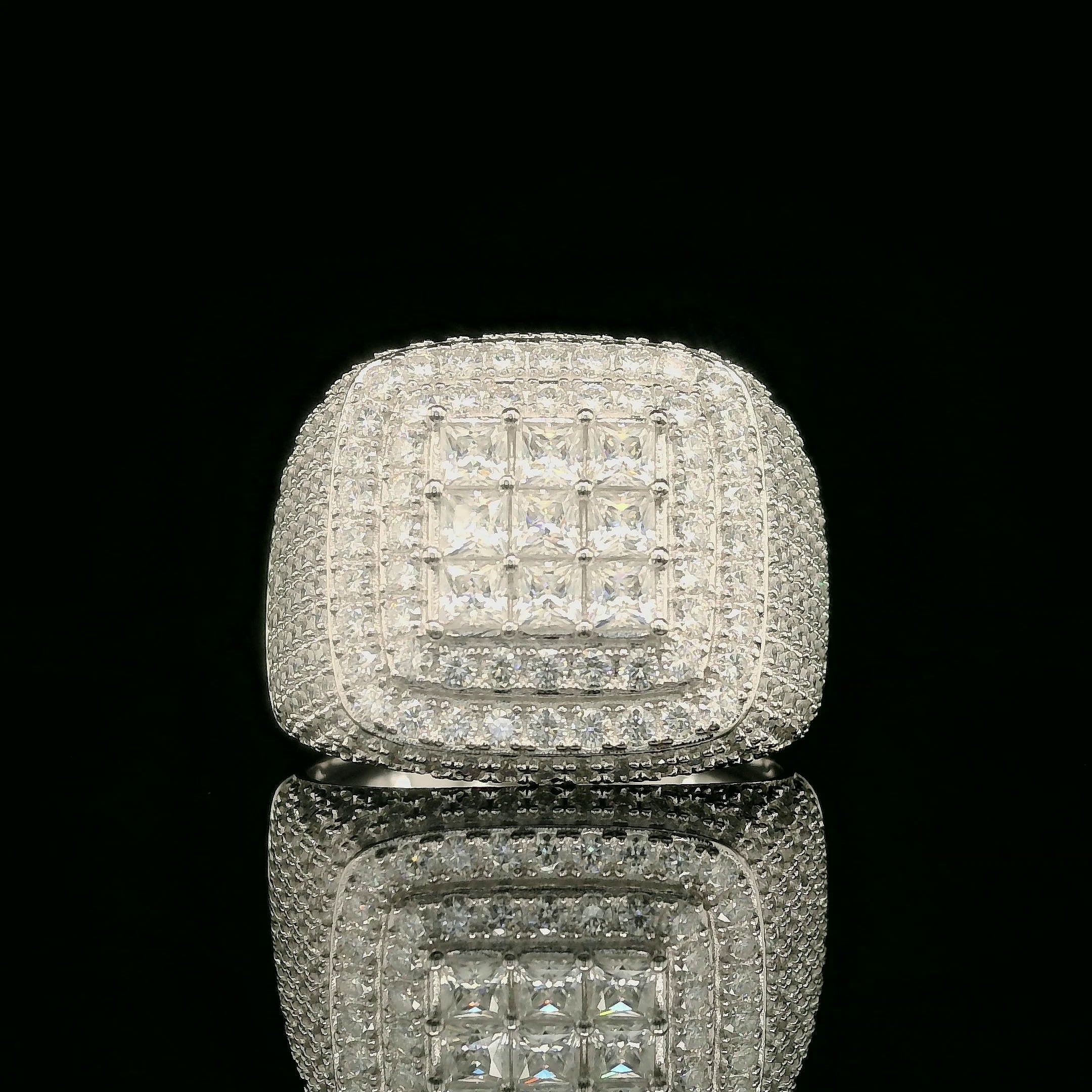Iced Out Square Face Cluster Ring | 3.26ct | 18mm | VVS
