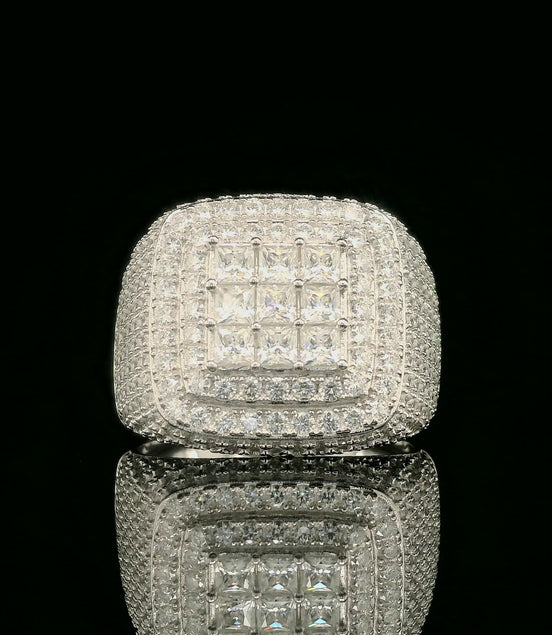 Iced Out Square Face Cluster Ring | 3.26ct | 18mm | VVS