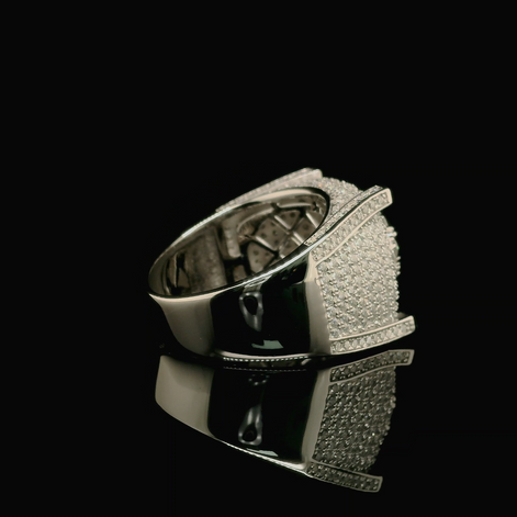 Men's Moissanite Iced Out Cushion Ring | 3.61ct | 18mm | VVS