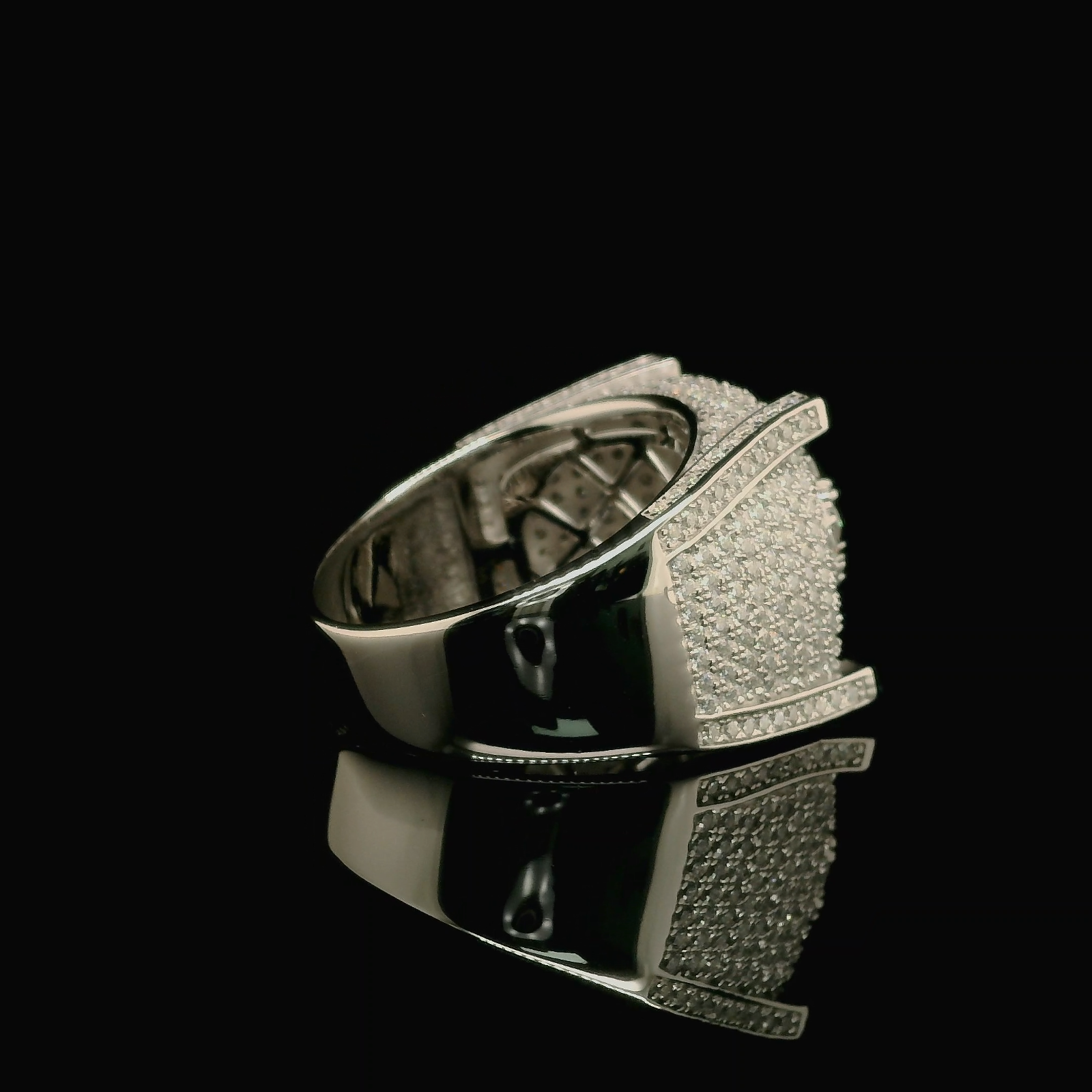 Men's Moissanite Iced Out Cushion Ring | 3.61ct | 18mm | VVS