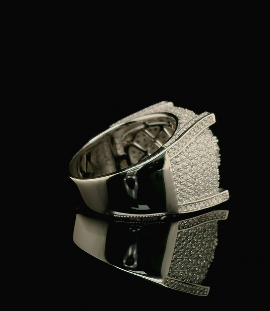 Men's Moissanite Iced Out Cushion Ring | 3.61ct | 18mm | VVS