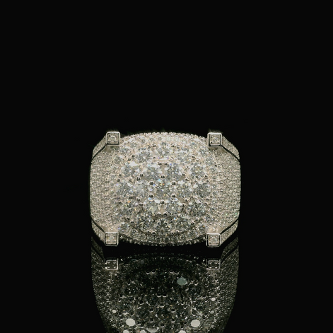 Men's Moissanite Iced Out Cushion Ring | 3.61ct | 18mm | VVS