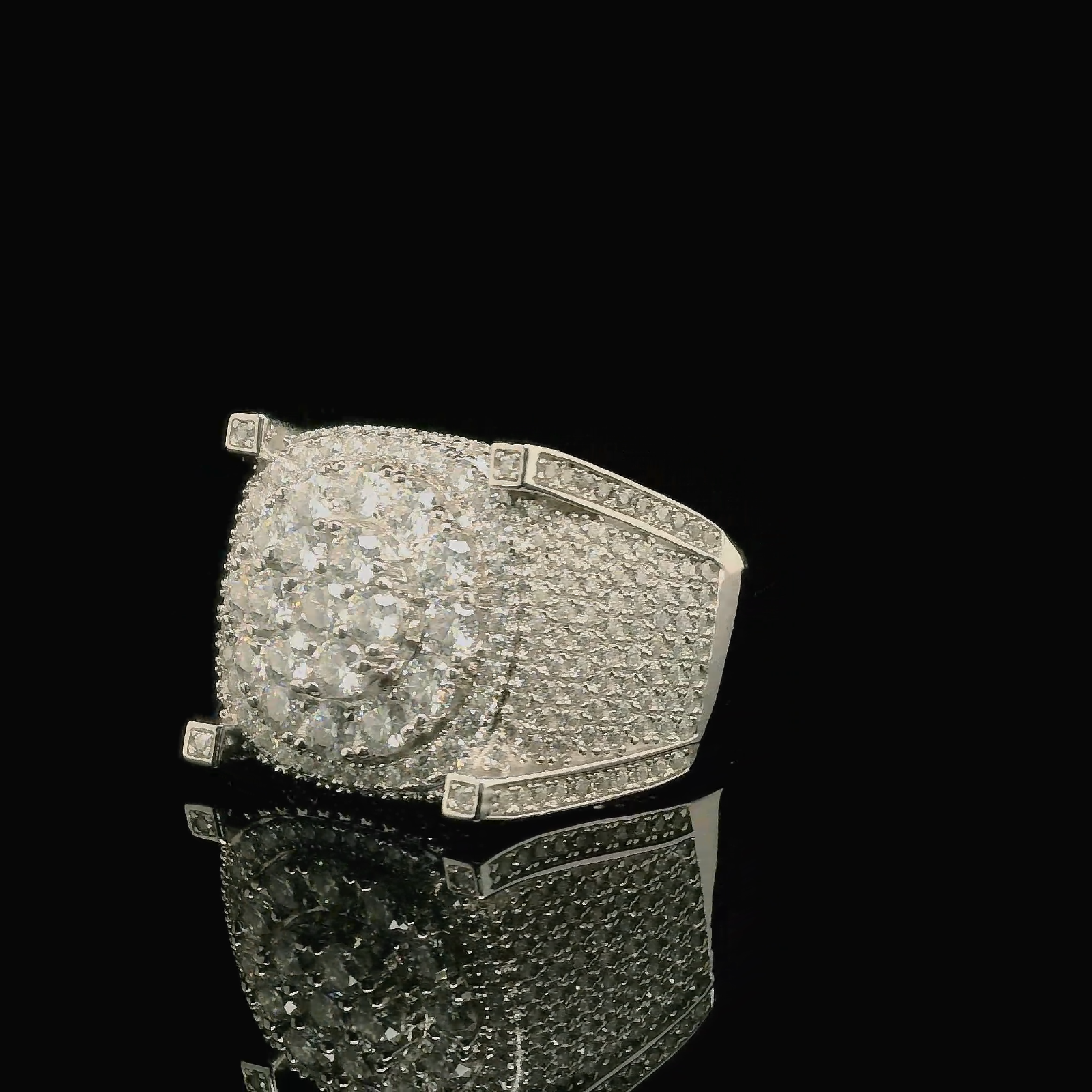 Men's Moissanite Iced Out Cushion Ring | 3.61ct | 18mm | VVS