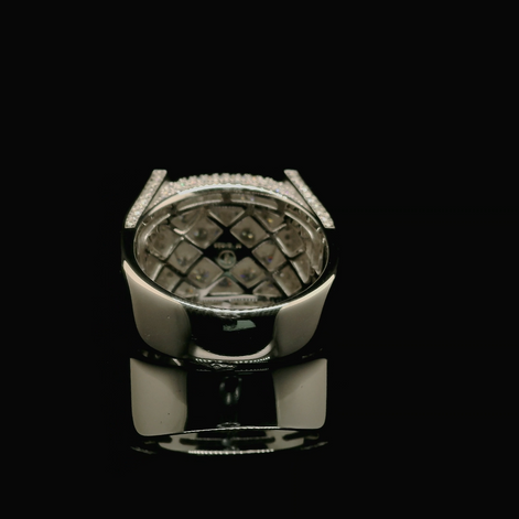 Men's Moissanite Iced Out Cushion Ring | 3.61ct | 18mm | VVS