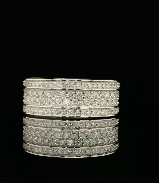 Dazzling Multi-Row Pave Band Ring | 3.37ct | 8.9mm | VVS