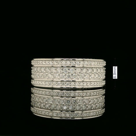 Dazzling Multi-Row Pave Band Ring | 3.37ct | 8.9mm | VVS