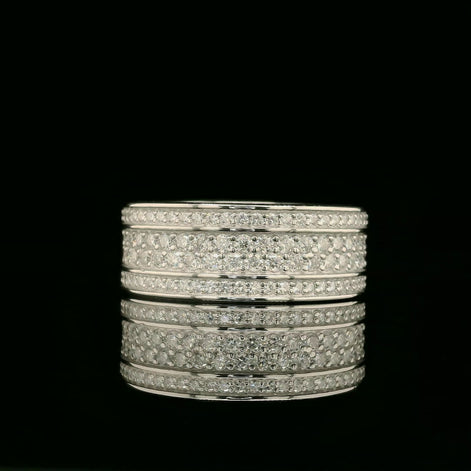 Dazzling Multi-Row Pave Band Ring | 3.37ct | 8.9mm | VVS